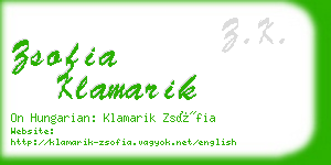 zsofia klamarik business card